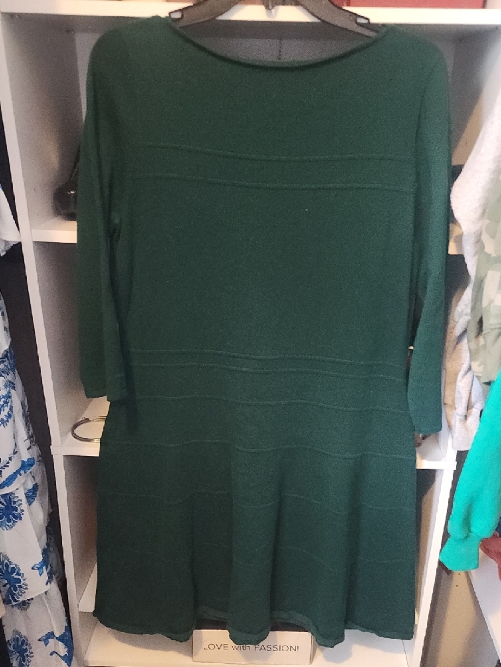 Chaps Forest Green Long-Sleeve Knit Dress - Picture 2 of 2